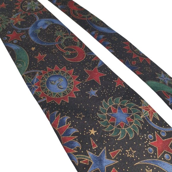 Tango By Max Raab Astronomical Design Men Necktie Celestial Moons Stars Sun Gift - Picture 2 of 5